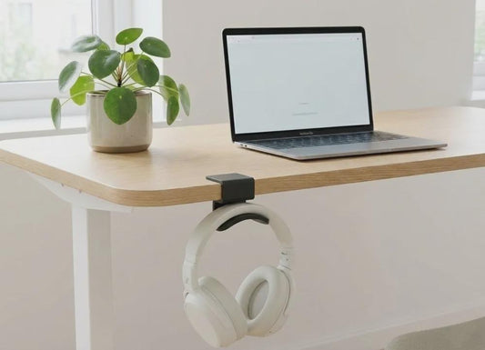 Under Desk Headphone Hook | Space Saving Headset Holder – Desk Mount Hanger for Gaming & Office Setup